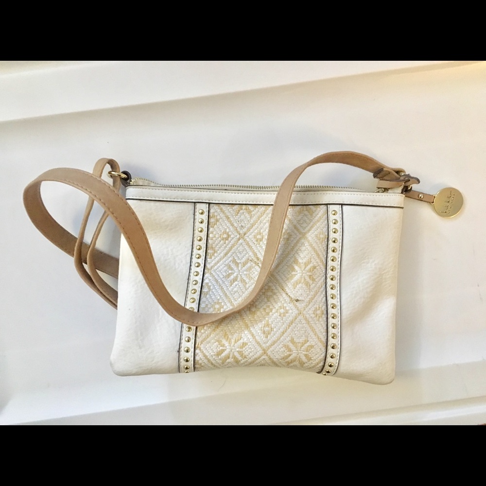 Nicole Miller brand White cross body purse